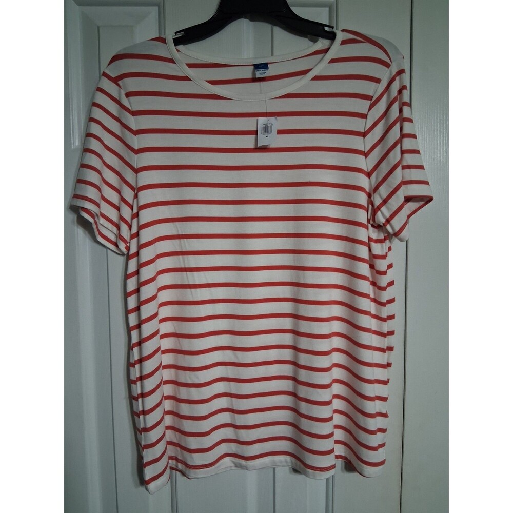 NWT Women's Old Navy Striped Luxe Tee Top Size M - Picture 4 of 8